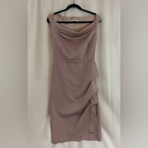 EUC Chiara Boni Melanie Ruched Shift Dress in Soft Pink/Lavendar Sparkle…